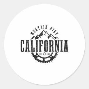 Pegatina Redonda Recuerdo de California Mountain Bike Mtb Downhill