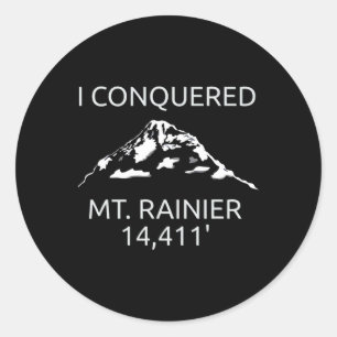 Pegatina Redonda Recuerdo de Mt. Rainier Mount Rainier Senderismo A