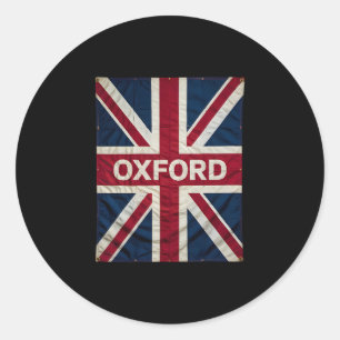 Pegatina Redonda Recuerdo de Oxford Inglaterra Gran Bretaña Uk Hist