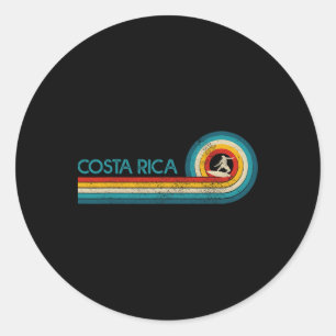 Pegatina Redonda Recuerdo de surfista vintage de Costa Rica Surf 
