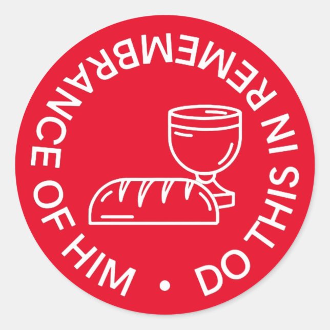 Pegatina Redonda Recuerdo de sus Pegatinas de la Comunión (Anverso)