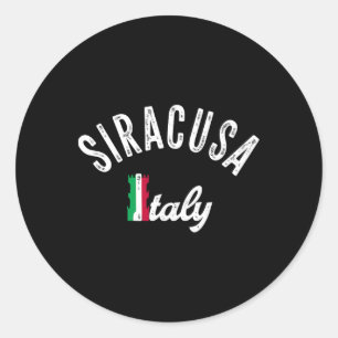 Pegatina Redonda Recuerdo de vacaciones en Siracusa Sicilia - Sirac