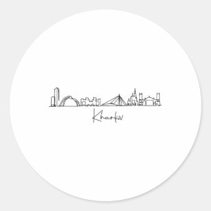 Pegatina Redonda Recuerdo de viaje de la silueta de la ciudad Turis