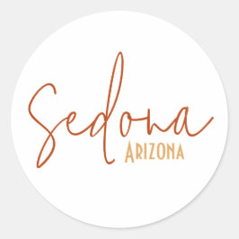 Pegatina Redonda Recuerdo de viaje de Sedona Arizona