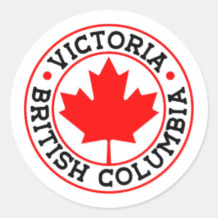Pegatina Redonda Recuerdo de Victoria Columbia Británica Canadiense