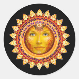 Pegatina Redonda Recuerdo del Festival de Solsticio de Verano de Gr