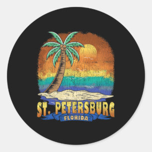 Pegatina Redonda Recuerdo perturbado de San Petersburgo Florida Vin