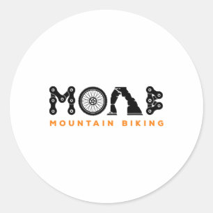 Pegatina Redonda Recuerdo Retro Moab Utah Ciclismo de Montaña Sende