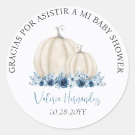 Pegatina Redonda Recuerdos Baby Shower para Niño