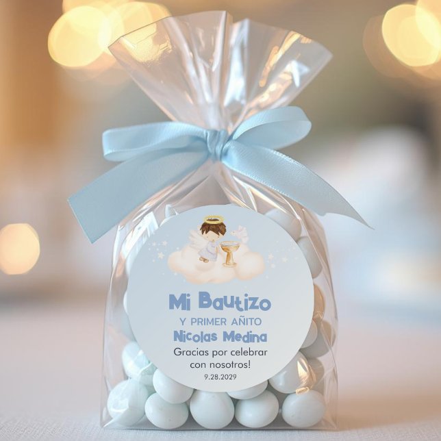 Pegatina Redonda Recuerdos Bautizo Cute Baptism Primeros favores (Subido por el creador)