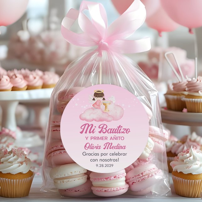 Pegatina Redonda Recuerdos Bautizo Cute Baptism Primeros favores (Subido por el creador)