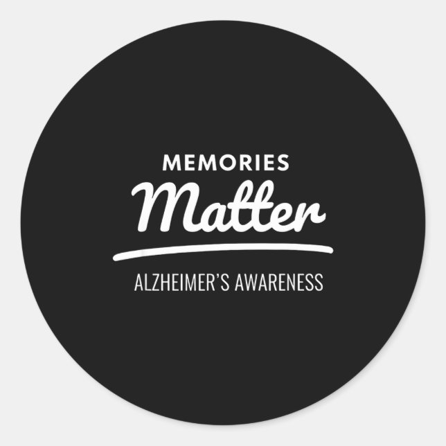 Pegatina Redonda Recuerdos conciencia alzheimer (Anverso)