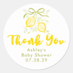 Pegatina Redonda Recuerdos de agradecimiento para baby shower con t