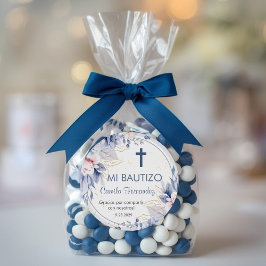 Pegatina Redonda Recuerdos de Bautizo Baptism Christening Favor