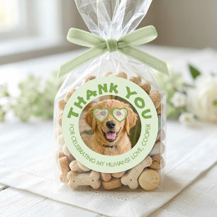 Pegatina Redonda Recuerdos de Boda de Galletas para Perros Agradeci