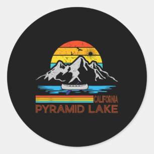 Pegatina Redonda Recuerdos de Pyramid Lake California Familia Sende