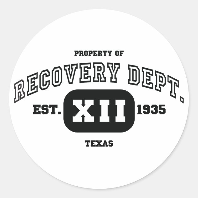 Pegatina Redonda Recuperación de TEXAS (Anverso)