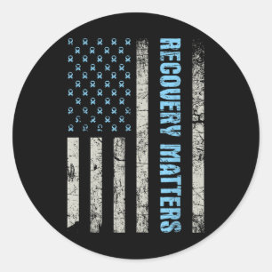 Pegatina Redonda Recuperación S - Aniversario De La Sobriedad Sober