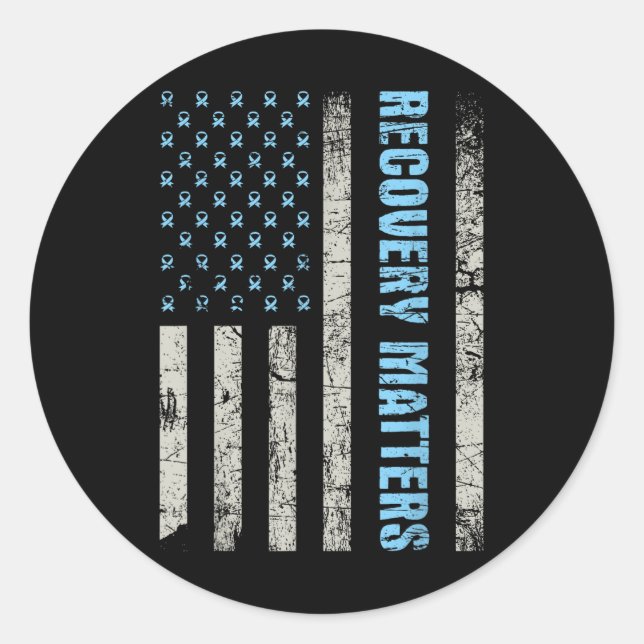 Pegatina Redonda Recuperación S - Aniversario De La Sobriedad Sober (Anverso)