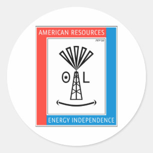 Pegatina Redonda Recursos americanos