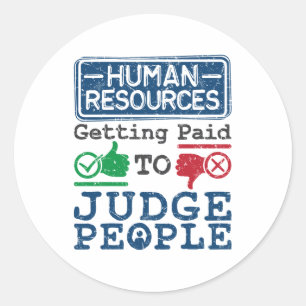 Pegatina Redonda Recursos humanos pagados a jueces