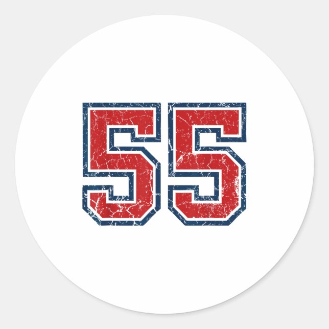 Pegatina Redonda Red And Blue Srts Number 55 Jersey Uniform Player  (Anverso)