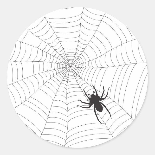 Pegatina Redonda Red araña (Anverso)