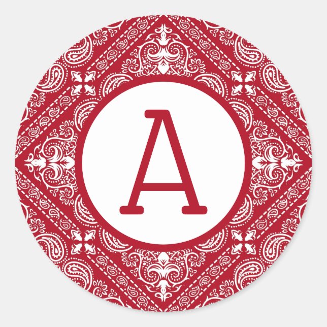 Pegatina Redonda Red Bandana Personalize (Anverso)