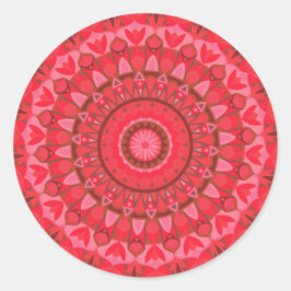 Pegatina Redonda Red Base Mandala