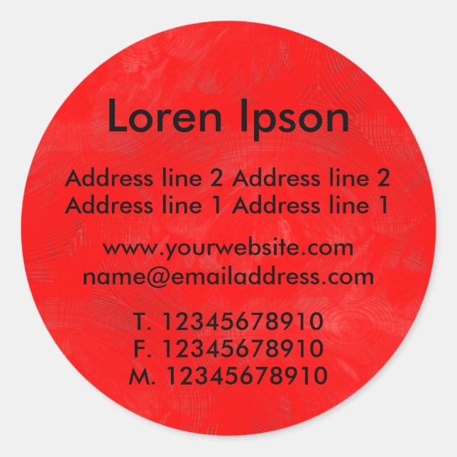 Pegatina Redonda Red Business / Perfil pintado (Anverso)