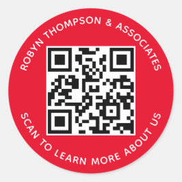 Pegatina Redonda Red Business QR Código Pegatinas de código Persona