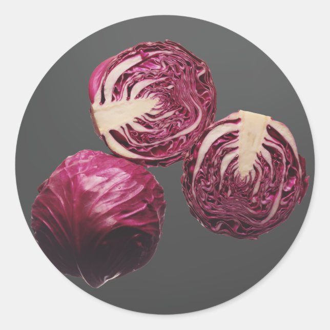 Pegatina Redonda Red Cabbage (Anverso)