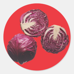 Pegatina Redonda Red Cabbage