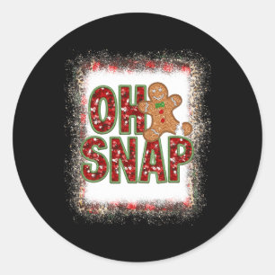 Pegatina Redonda Red Cheparkly Sparkly Oh Navidades Snap Gingerbrea