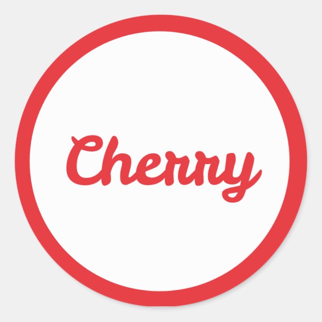 Pegatina Redonda RED Cherry Flavor Round Sticker (Anverso)
