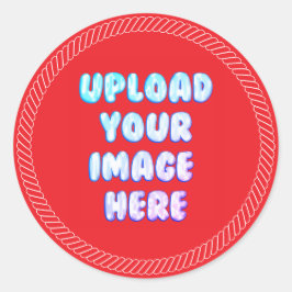 Pegatina Redonda Red Classic Round Sticker with a Business Logo