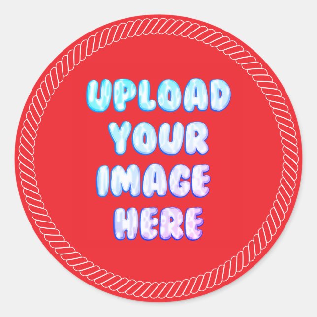 Pegatina Redonda Red Classic Round Sticker with a Business Logo (Anverso)