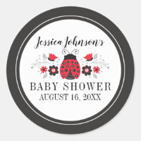 Red Cute Ladybug Chica Baby Shower