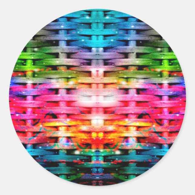 Pegatina Redonda Red de color (Anverso)