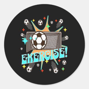 Pegatina Redonda Red de ejercicio de fútbol Motivación Energía Expl