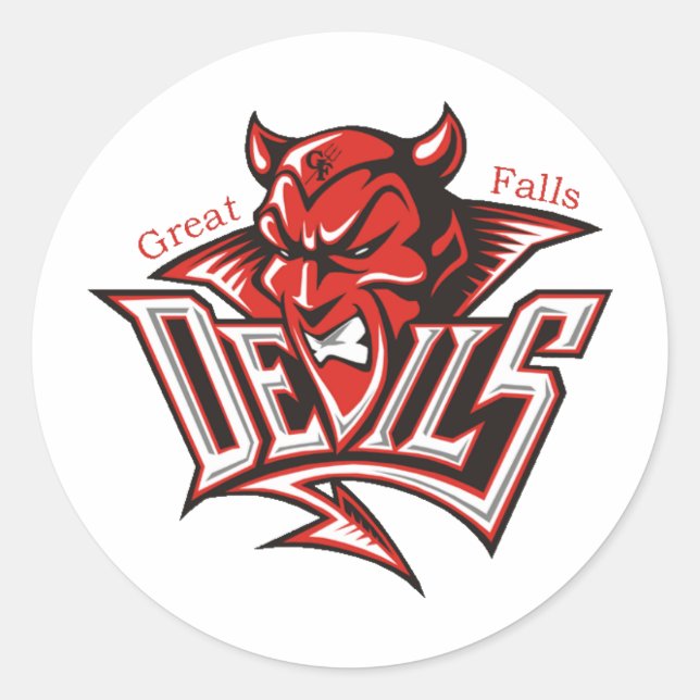 Pegatina Redonda Red Devil (Anverso)