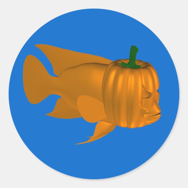 Pegatina Redonda Red Devil Cichlid (Anverso)
