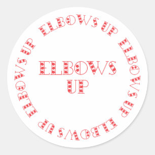 Pegatina Redonda Red Elbows Up