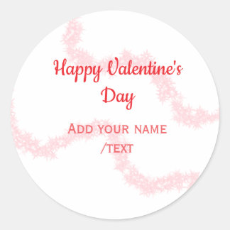 Pegatina Redonda Red glitter lines happy Valentine's day spiral nam
