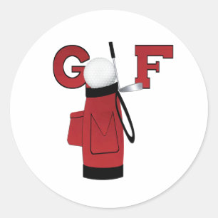 Pegatina Redonda Red Golf Bag