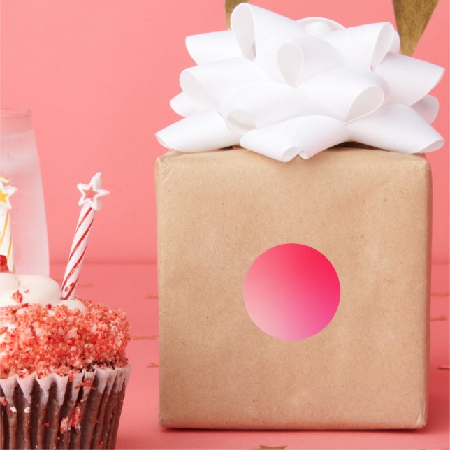 Pegatina Redonda Red Gradient Circle Vignette Abstract Design (Fiesta)