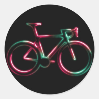Pegatina Redonda Red Green Neon Glow Road Bicycle Sticker