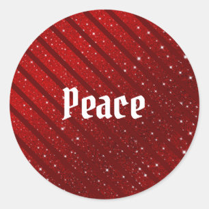 Pegatina Redonda Red Happy xmas luxe background