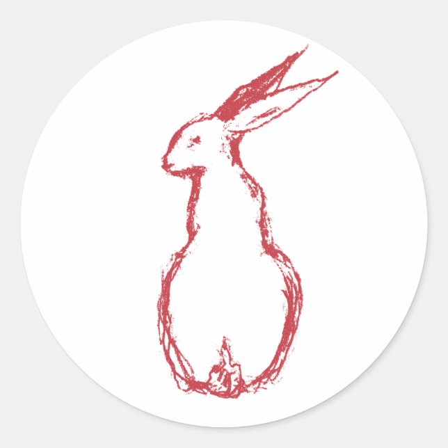 Pegatina Redonda Red Hare (Anverso)