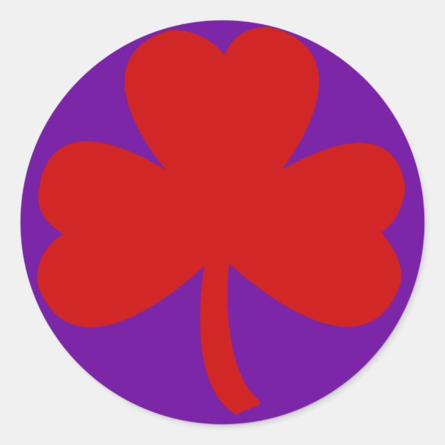 Pegatina Redonda Red Hat Clover (Anverso)